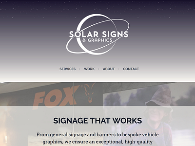 Solar Signs & Graphics redesign ui web web design