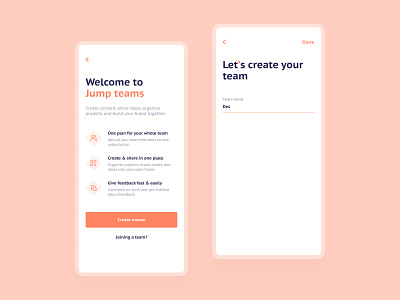 Create Team l 19 · 365 clean create create new create team created design interface minimal mobile app mobile ui orange pantone simple typo typogaphy ui ui trends ux vector