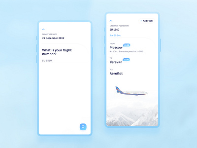 Mobile App · Flight Tracker l 25 · 365 add aircraft airlines airplane android blue clean design flight interface ios mobile mobile app mobile ui simple timeline ui ux vector white