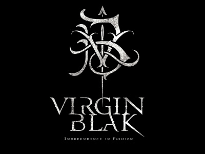 Virgin Blak logo lockup apparel black blackletter custom design fashion letter logo monogram serif spike typography