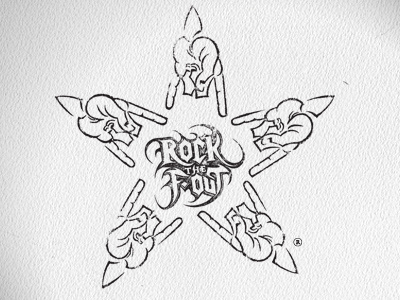 Rock The F Out archer drum flourish flourishes guitar hand heavy lockup metal mic microphone music musician n pick punk rock rockstar roll script serif skull slide stage star stick string tested typography