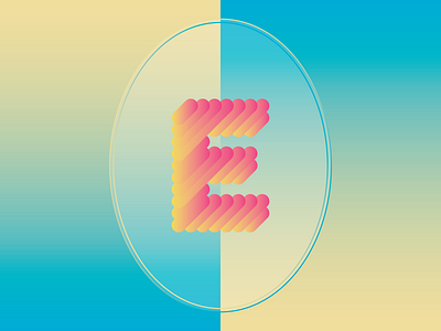"E" abstract e experimental geometric gradient type type design vector