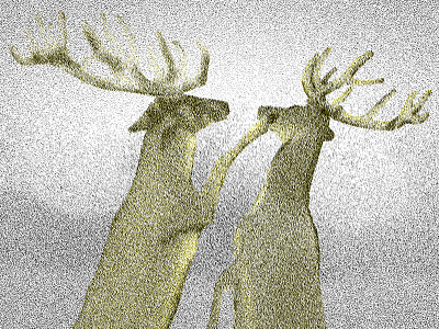 Dear animals deer duotone illustration