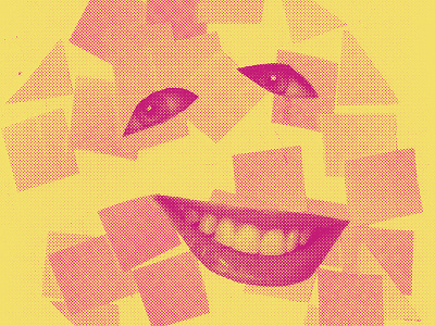 Bubble Gum abstract collage face half-tone illustration portrait shirt threadless