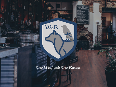 The Wolf and The Raven bird logo pub r raven w wolf