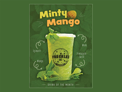 Minty Mango Smoothie Poster branding foodie poster print design smoothie