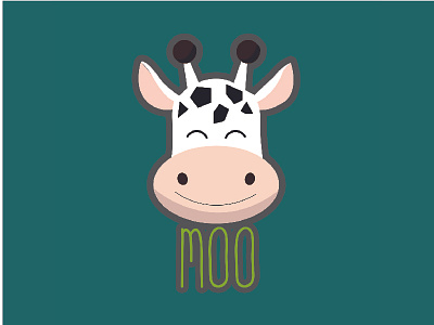 Moo animals character children art cow cute illustration print design