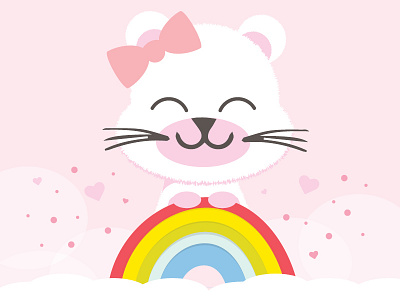 Rainbow Cat Illustration animals characrter children art cute design illustration vector