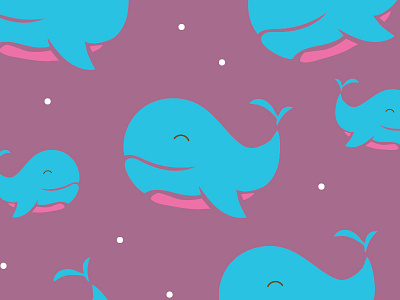 Whale Pattern animals characrter children art cute design illustration nautical vector whale