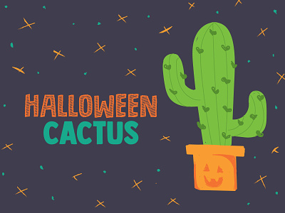 Halloween Cactus children art cute design holiday illustration pattern print design surface pattern design vector