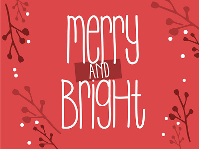 Merry and Bright children art christmas cute design holidays illustration vector