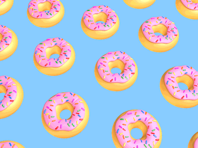 The Official Mandatory Donut 3d animation c4d colorful donut doughnut frosting fun gif pink sprinkles