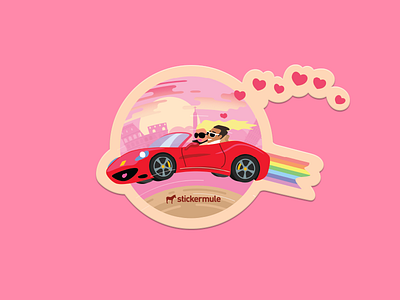 I Love Italy Stickers 2d bliss ferrari flat italy love passion rainbow unicorn