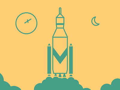 Typehue (Mars Mission) Week 13 challenge design icon letter liftoff mars nasa rocket typehue weekly