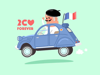 Deux Chevaux Forever! 2cv car cartoon citroen contest france playoff sticker vehicle