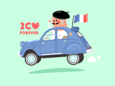 Deux Chevaux Forever! 2cv car cartoon citroen contest france playoff sticker vehicle