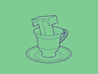 Typehue Teatime T challenge cup design fun icon illustration letter magic tea typehue weekly