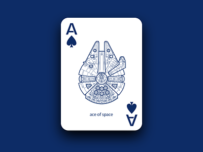 Ace of Space ace ace of spades aces adobe card design dribbble dribbleweeklywarmup hyperspace illustrator jedi jump millennium falcon playing card space star wars starwars warmup