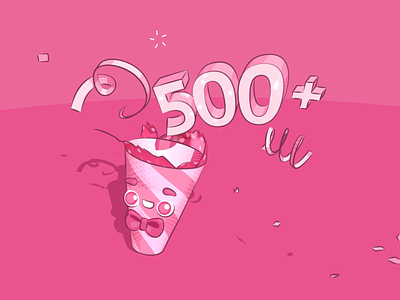 500+ followers celebration! 2d 3d 500 animated animation celebrate confetti design dribbble emoji fun happy illustration love party popper