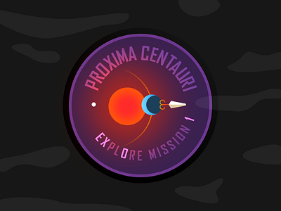 Proxima Centauri B - Mission Patch astronaut crew design dribbbleweeklywarmup esa exoplanet exploration illustration nasa patch design rocket solar system space sun