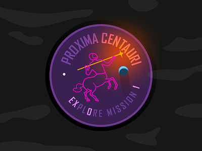 Proxima Centauri B - Mission Patch 2 astronaut centaur crew design dribbbleweeklywarmup esa exoplanet exploration frontier illustration nasa patch design rocket science scifi solar system space star trek sun