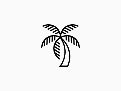 Palm Tree beach black brand branding cool geometric icon logo minimal modern outline outlines palm palm tree sharp stroke tree tropical vector vector art