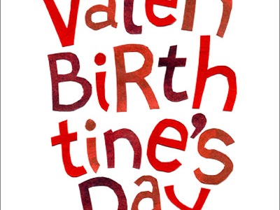 Belated Everything birthday cut paper greeting card holiday print valentines day