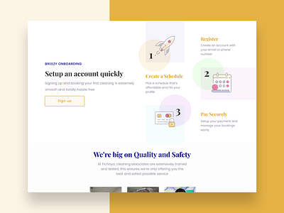 Fichaya africa cleaning cleaning service design how it works invite lagos landing page nigeria onboarding testimonial ux