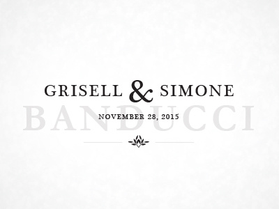 Grisell & Simone Wedding Logo black and white classic gray logo logotype serif simple type typography wedding wedding logo white