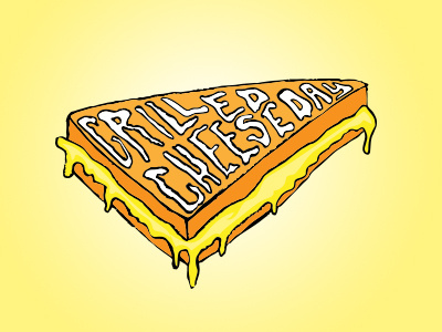 Grilled Cheese Day - Geo filter cheese cheesy type filter food geo filter geofilter grilled cheese hand drawn type illustration snapchat type yellow