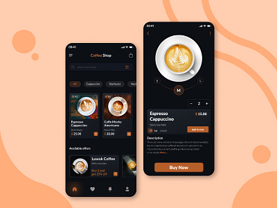 Cafe Mobile App Design for Ordering Coffee app ui cafe cafe app uikits cafeapp coffee app coffee app design ios ui kits