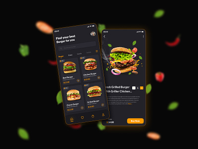 Food App Concept Design ll Burger App customizable ui fast food app food delivery app food menu design food recipe app interactive design mobile app mobile app design online ordering restaurant app ui ux uiux design