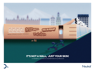 Unilever Neutral "It is not a wall, just your skin!" brand car cosmetic denmark finland graffiti netherlands neutral nordic skin sweden unilever