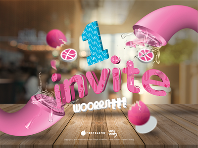 1 Dribbble Invite! - Nestelend Creative debut dribbble ball dribble invite first invitation invite