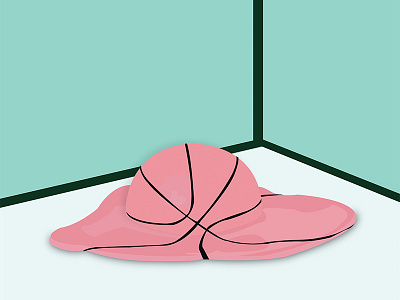Deflate My Heart basketball illustration liquid