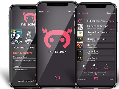 Mindless radio App mobile design mobile ui product design ux ux design wireframe