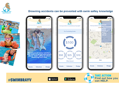 Swim Brayv App mobile design mobile ui product design ux ux design wireframe