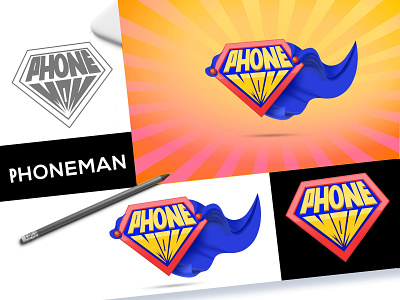 Phone Man Logo Design | Super Phone Logo design cell cell logo cell phone logo logo design mobile mobile logo mobile logo design phone phone logo phone logo design