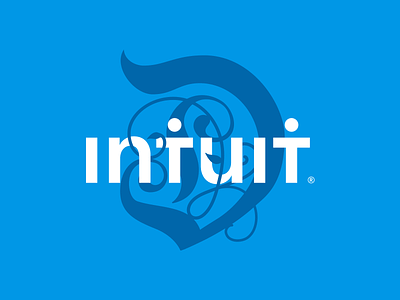 Intuit Design blue branding capital d d logo design illustration intuit letter letter d lettering letters logo mark script type typography vector