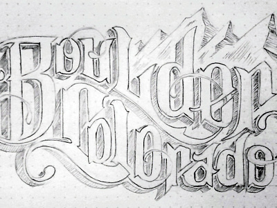 Boulder Co boulder boulder colorado co colorado drawing lettering letters sketch type typography