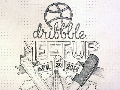 Dribbble meet up at Yahoo blackbook drawing dribbble illustration lettering letters meetup sketch type typography