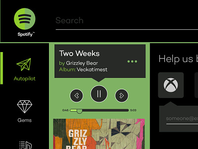 Spotify UI concept with logo redesign app application icons interface music simple spotify ui web