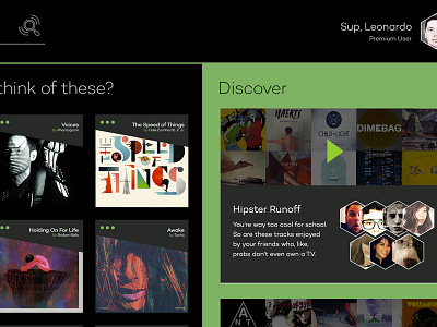 Further iteration on my Spotify UI refresh. dashboard flat flat design icons music search spotify ui ux webdesign