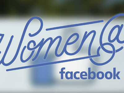 Women@facebook blue facebook lettering letters script type women