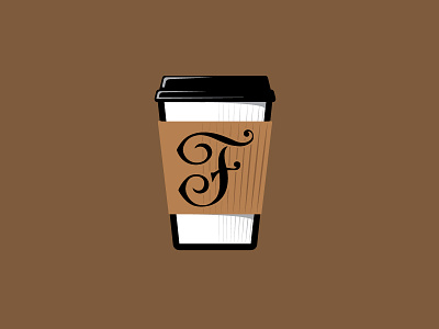 Coffee Cup sticker coffee f type typography