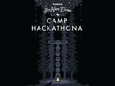 Camp Hackathona art design facebook hackathon illustration poster
