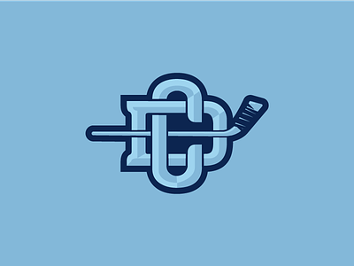 Dump and Chase blue dc dc logo hockey hockey stick logo monogram sports