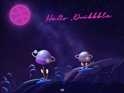 Hello Dribbble! design illustration