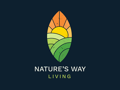 Nature's Way Living farms logo design branding design farm logo vector