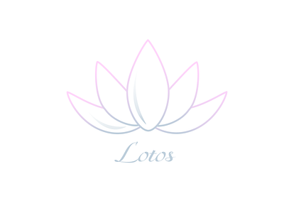 Lotos blue flower gradient line logo logotype lotos minimal pink